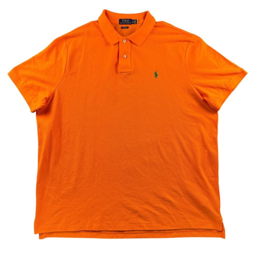 Polo Ralph Lauren Polo Shirt Classic Fit Men's 2XL Orange Preppy Golf Pony